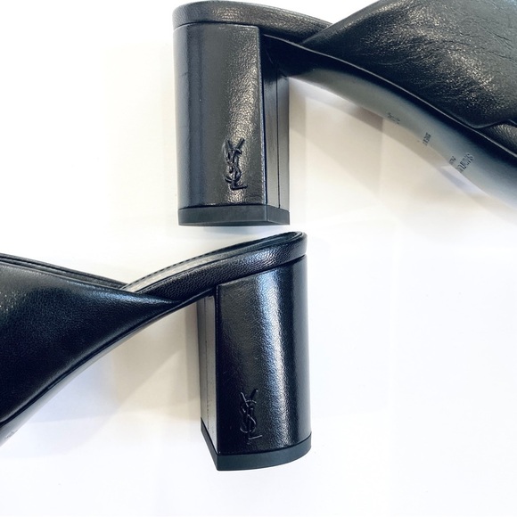 Saint Laurent black leather mules - Picture 5 of 9